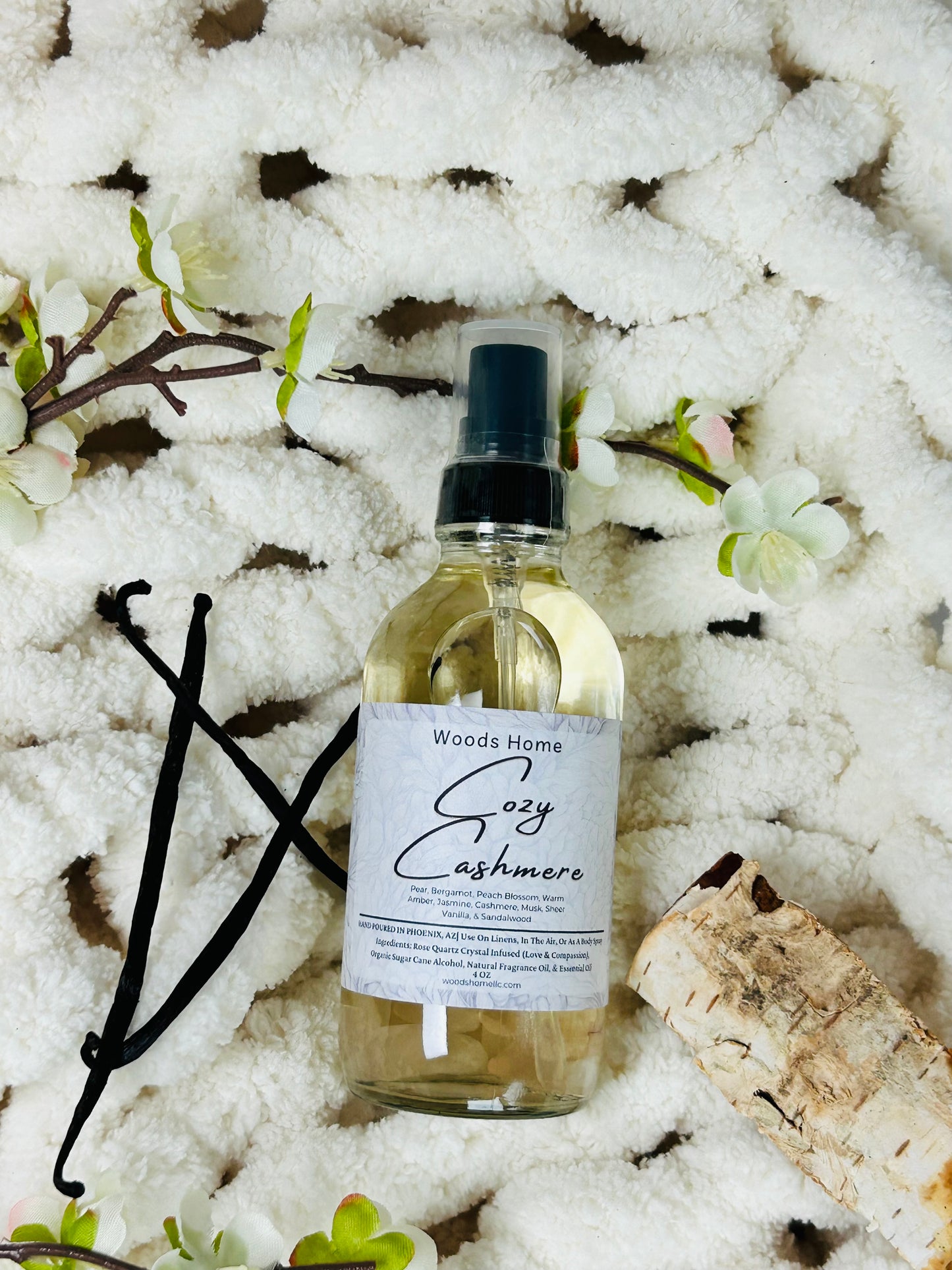 Cozy Cashmere — Rose Quartz Crystal-Infused Aromatherapy Spray
