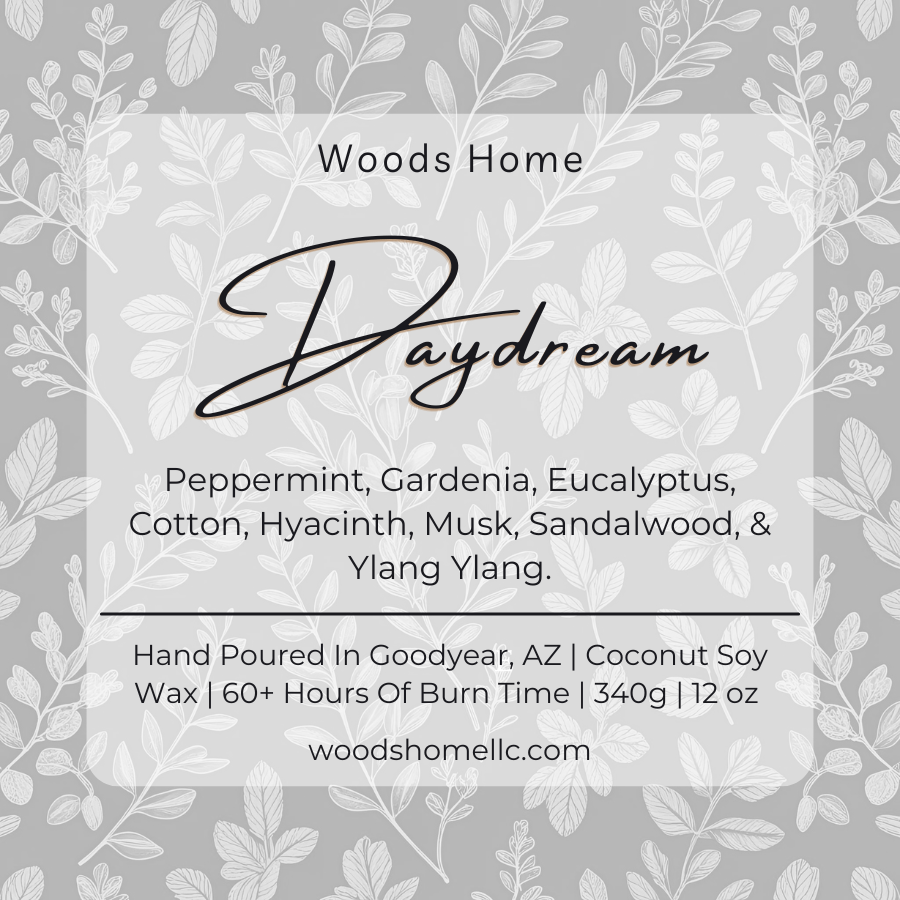 Daydream Wooden Wick Candle 12oz - Soy Coconut Wax