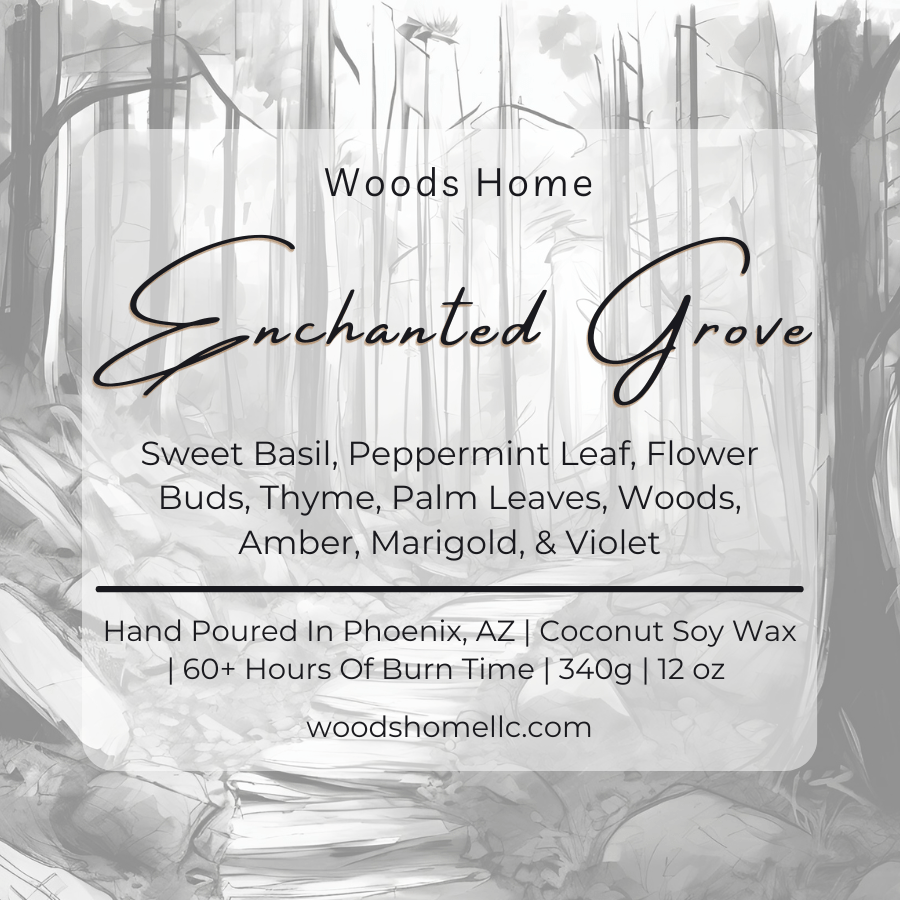Enchanted Grove Wooden Wick Candle 12oz - Soy Coconut Wax