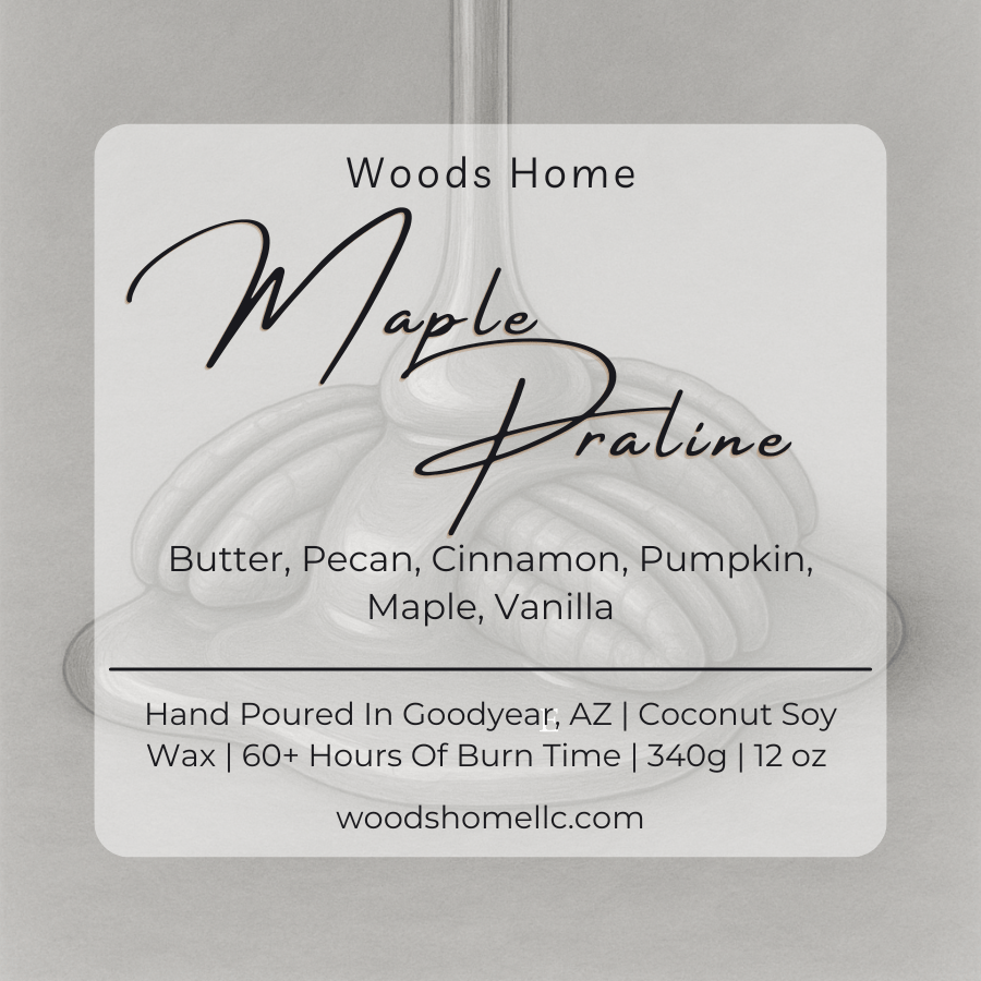 Maple Praline Wooden Wick Candle 12oz - Soy Coconut Wax