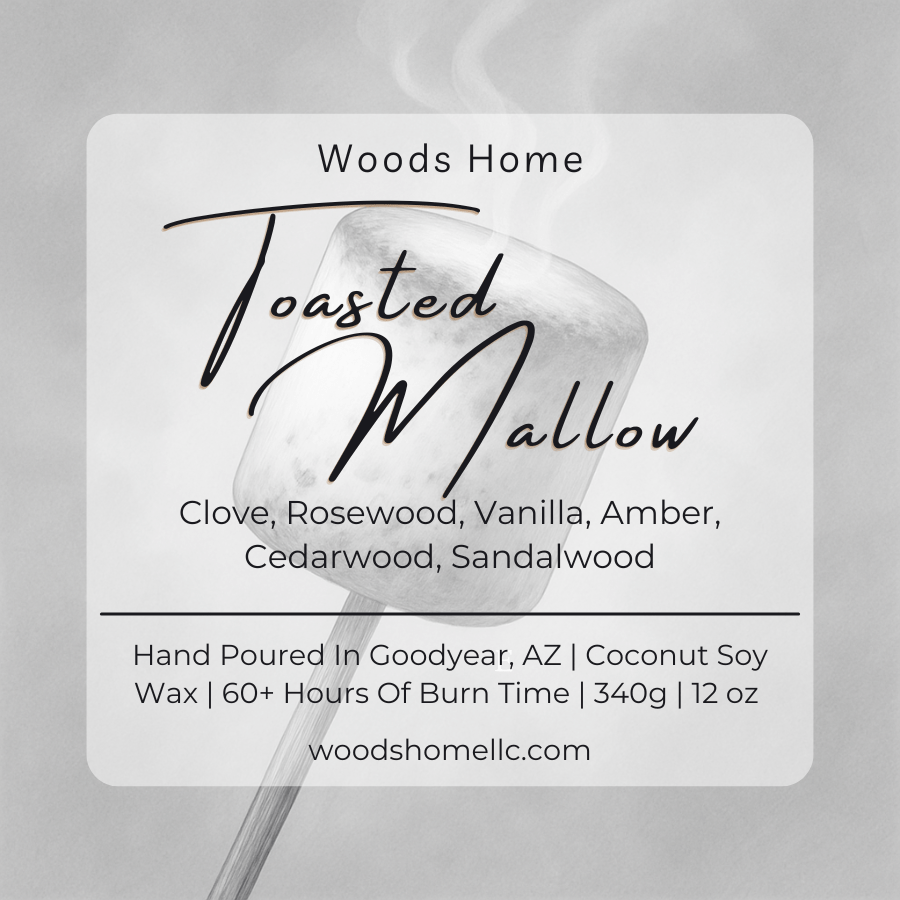 Toasted Mellow Wooden Wick Candle 12oz - Soy Coconut Wax