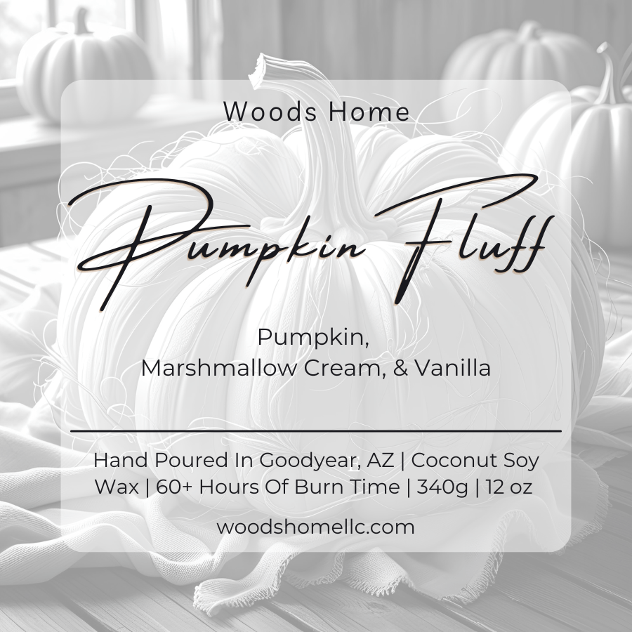 Pumpkin Fluff Wooden Wick Candle 12oz - Soy Coconut Wax
