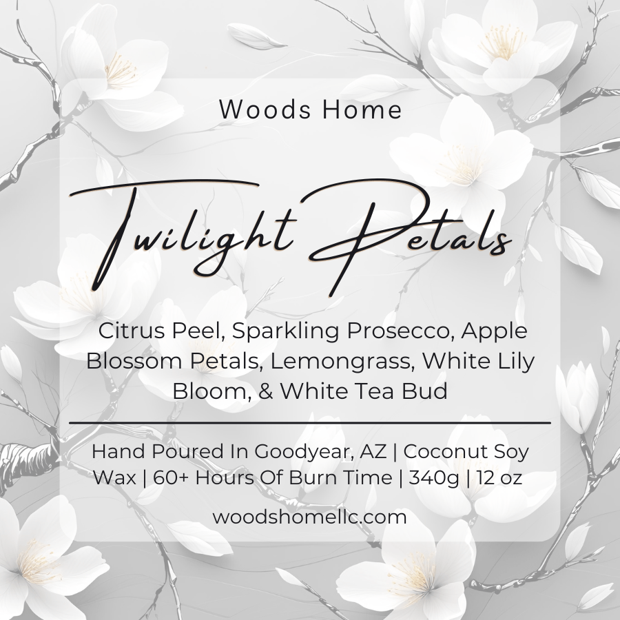 Twilight Petals Wooden Wick Candle 12oz - Soy Coconut Wax