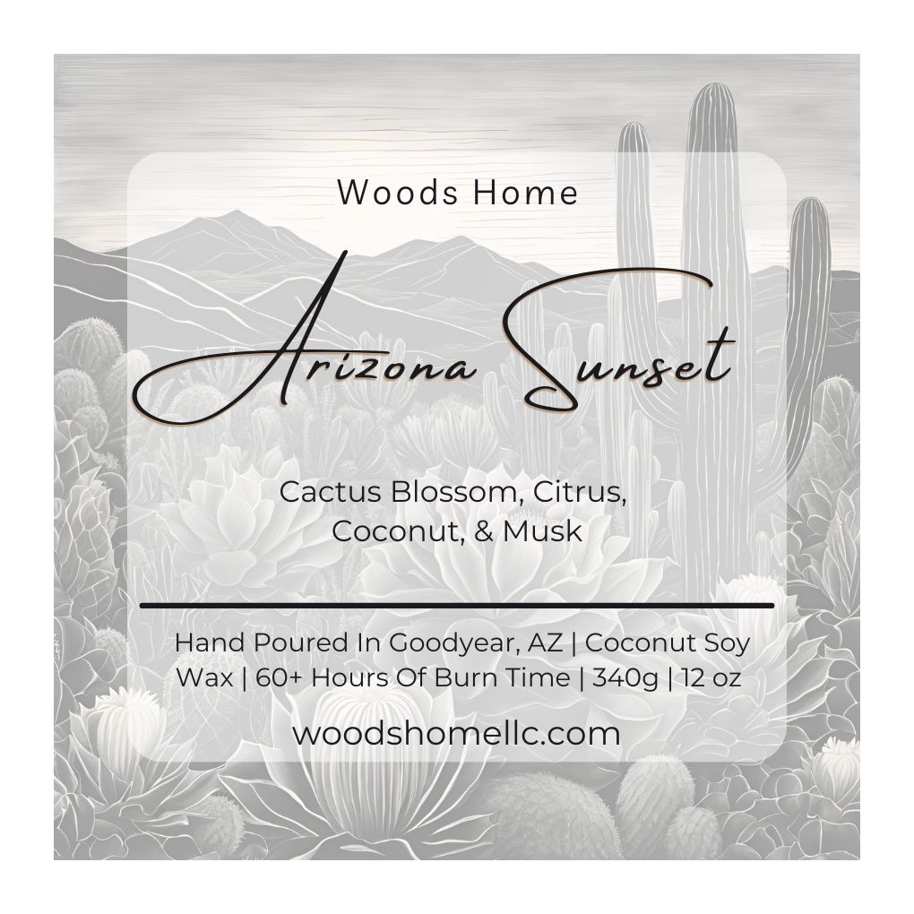 Arizona Sunset Wooden Wick Candle 12oz - Soy Coconut Wax