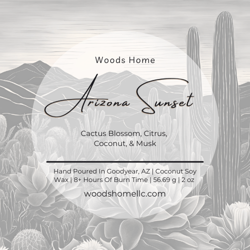 Arizona Sunset Wooden Wick Candle 2oz - Soy Coconut Wax