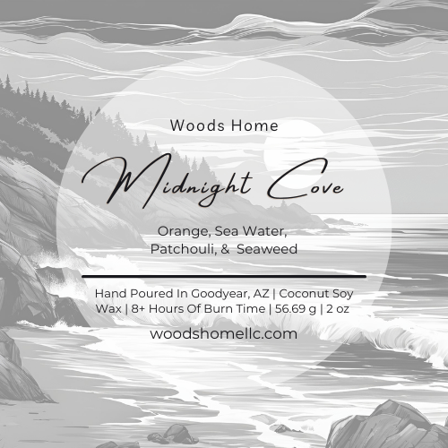 Midnight Cove Wooden Wick Candle 2oz - Soy Coconut Wax