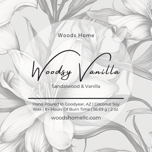 Woodsy Vanilla Wooden Wick Candle 2oz - Soy Coconut Wax