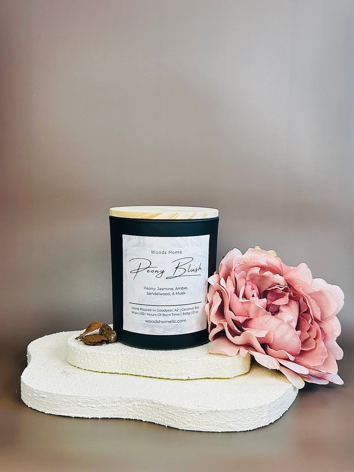 Peony Blush Wooden Wick 12oz