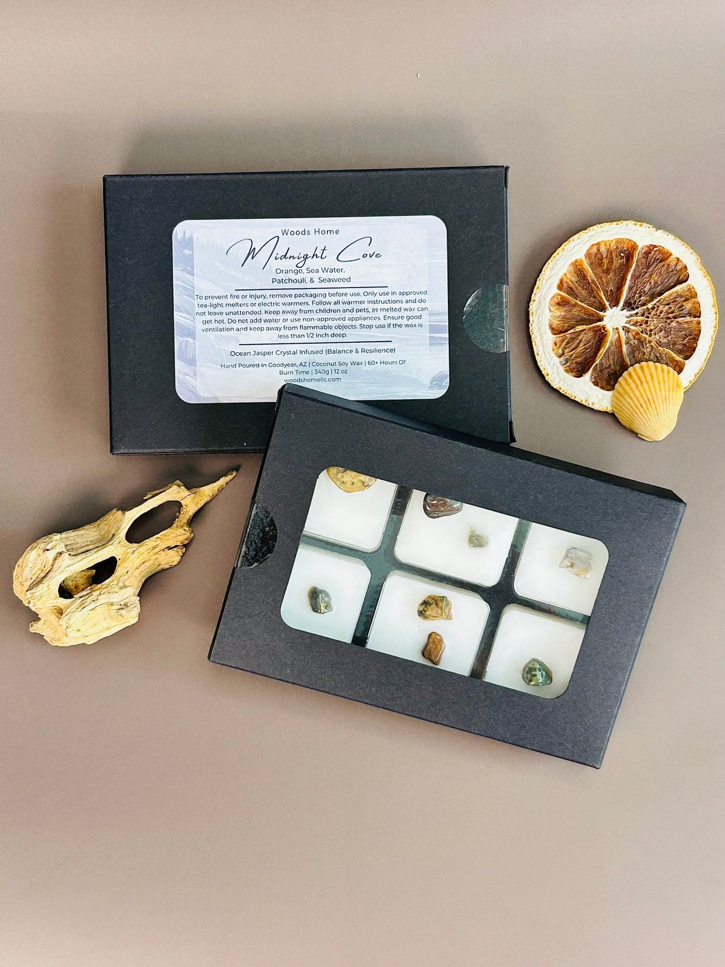 Midnight Cove Crystal-Infused Wax Melt - Soy Coconut Wax