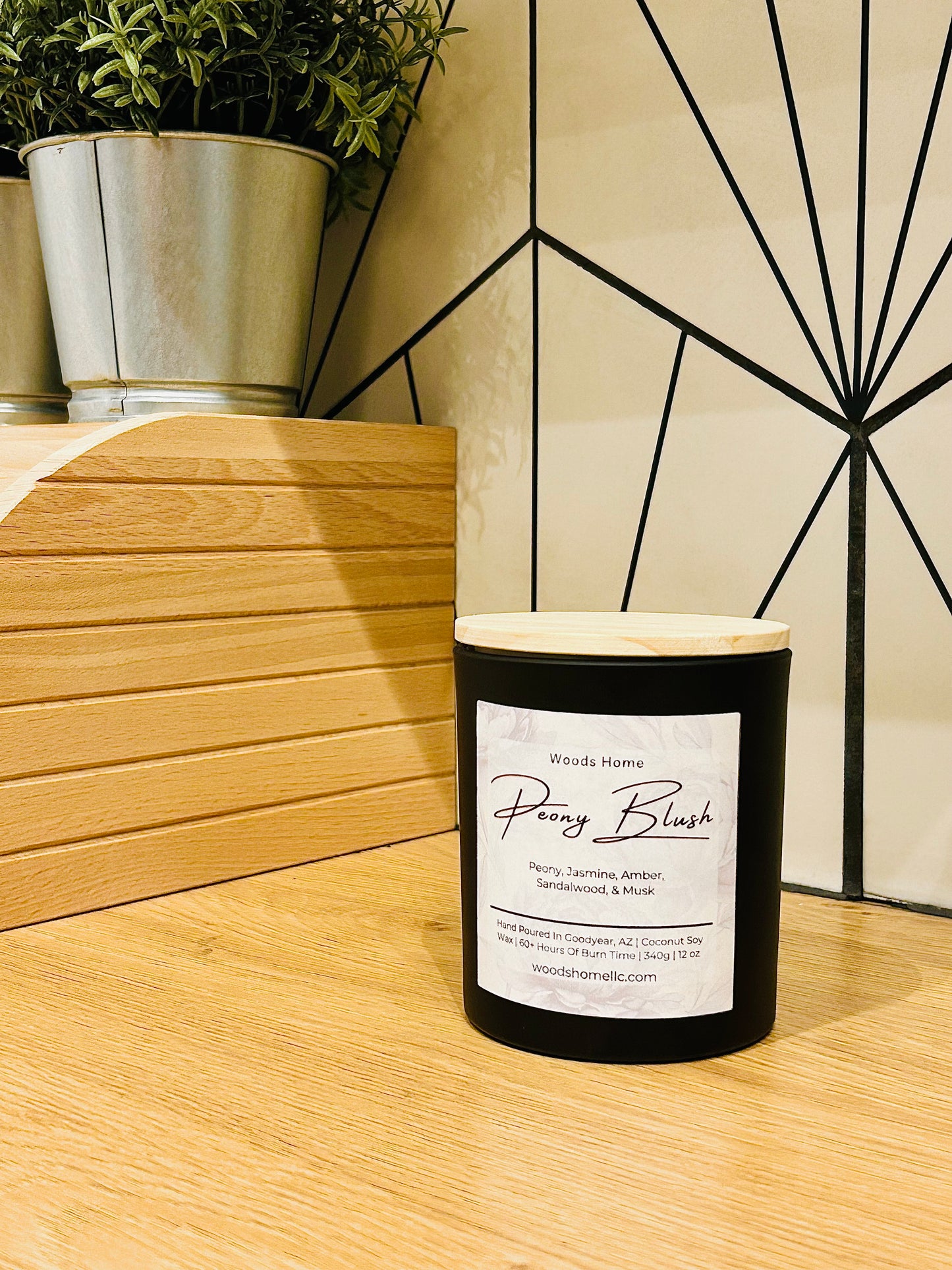 Peony Blush Wooden Wick 12oz