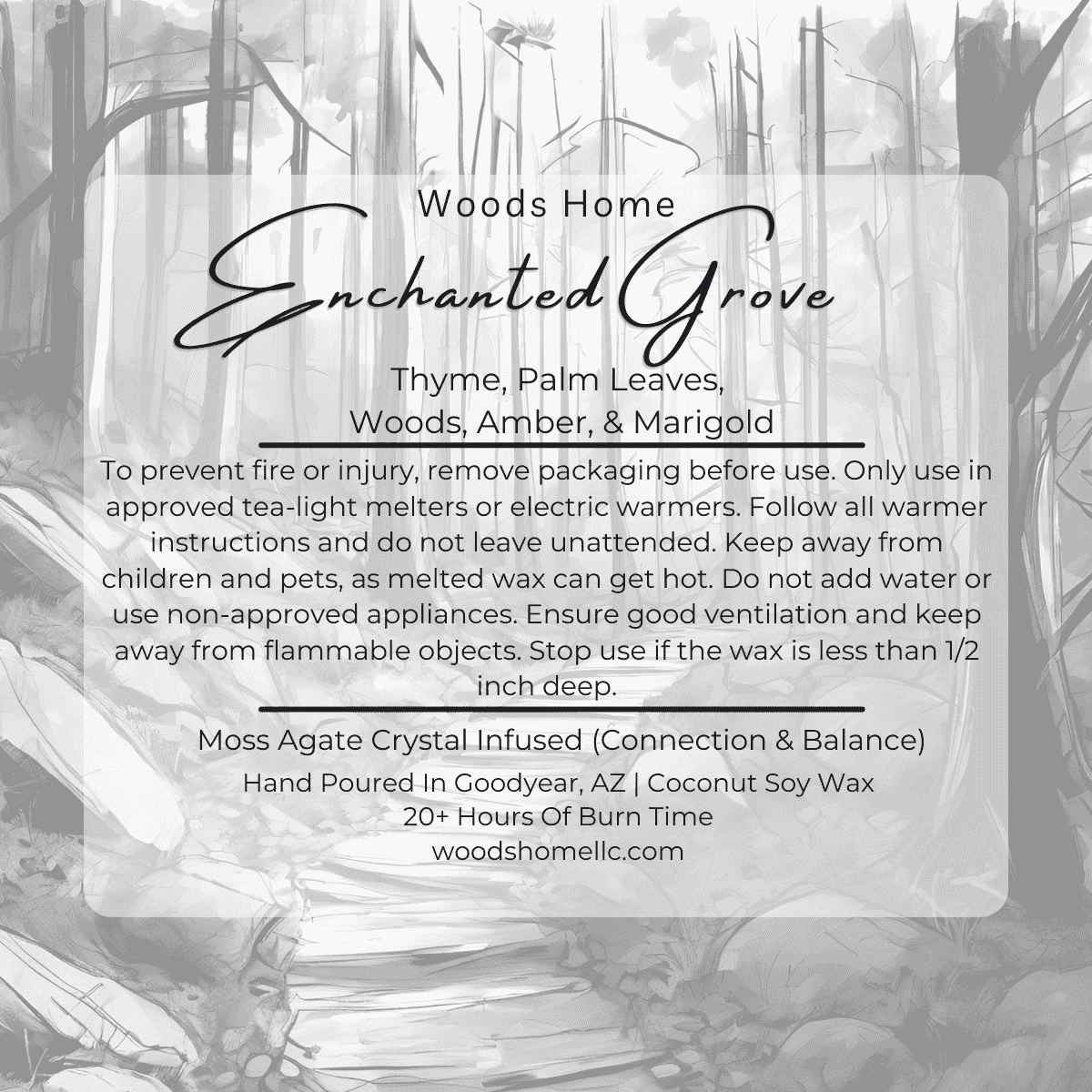 Enchanted Grove Crystal-Infused Wax Melt - Soy Coconut Wax