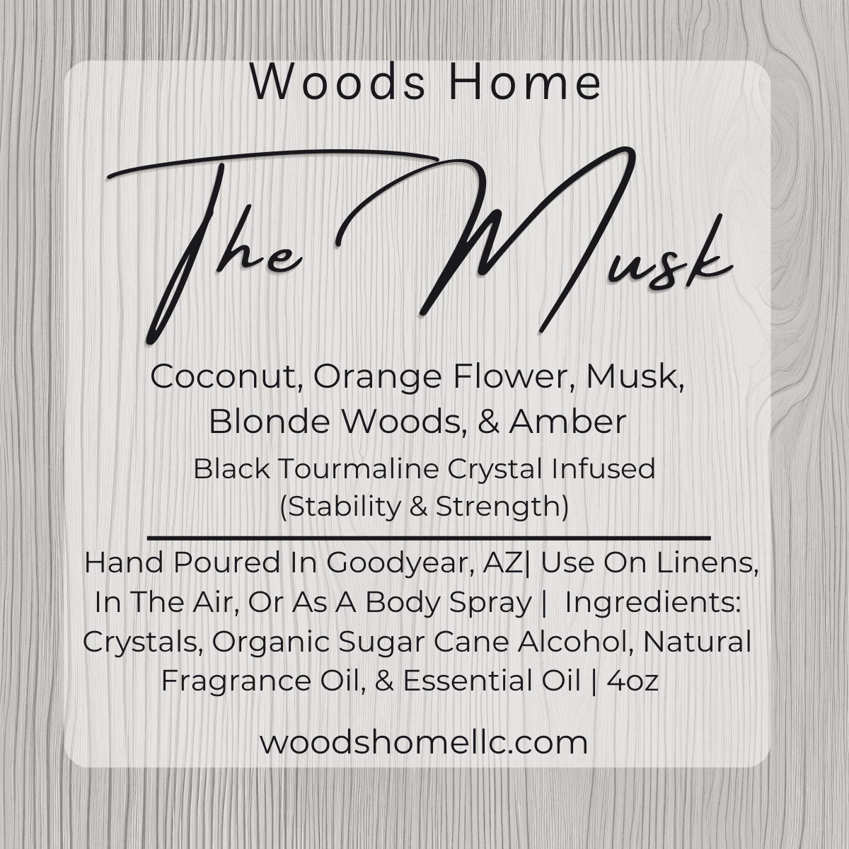 The Musk — Black Tourmaline Crystal-Infused Aromatherapy Spray