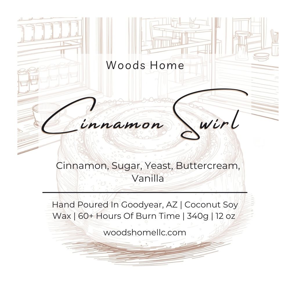 Cinnamon Swirl Wooden Wick Candle 12oz - Soy Coconut Wax
