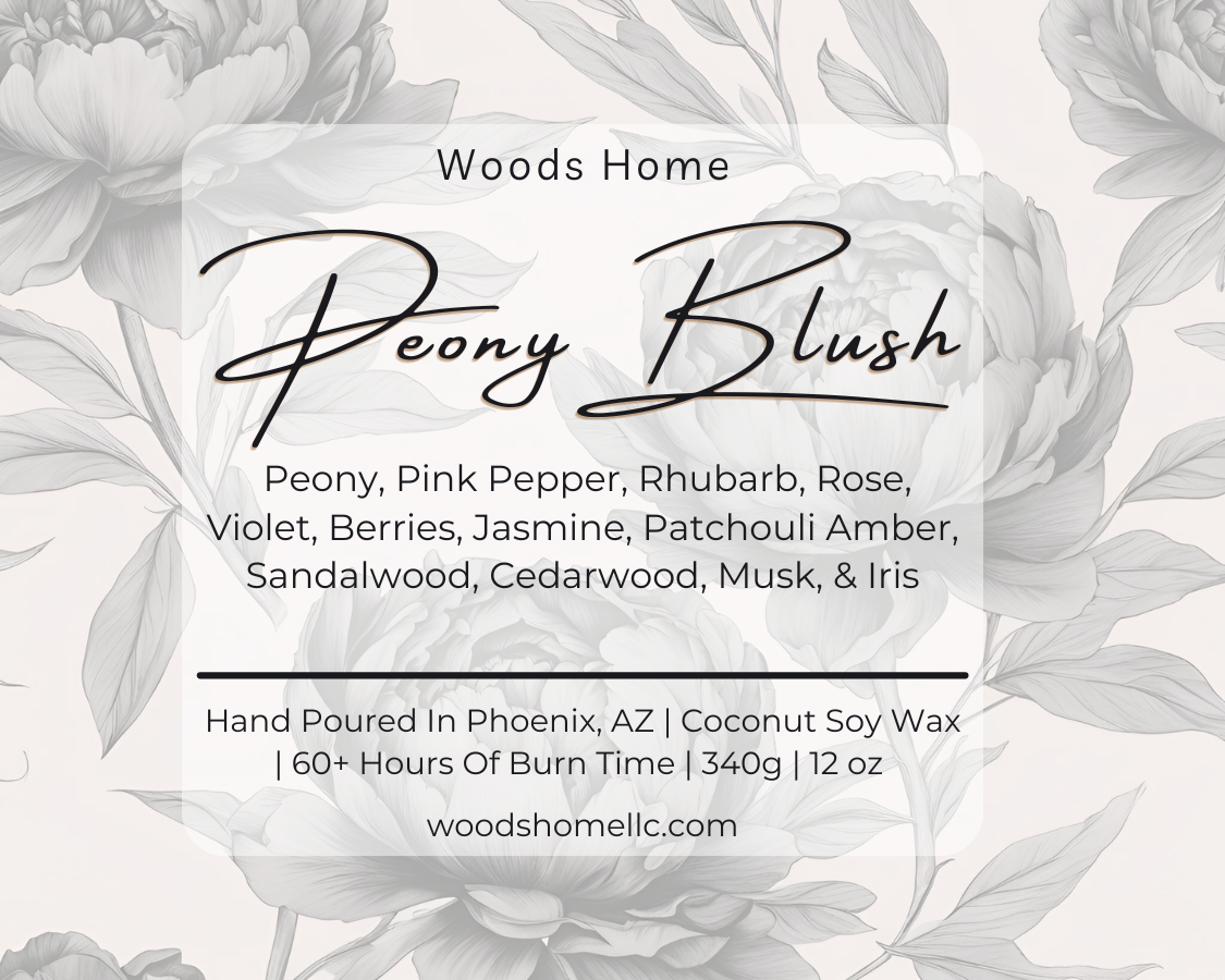 Peony Blush Wooden Wick 12oz