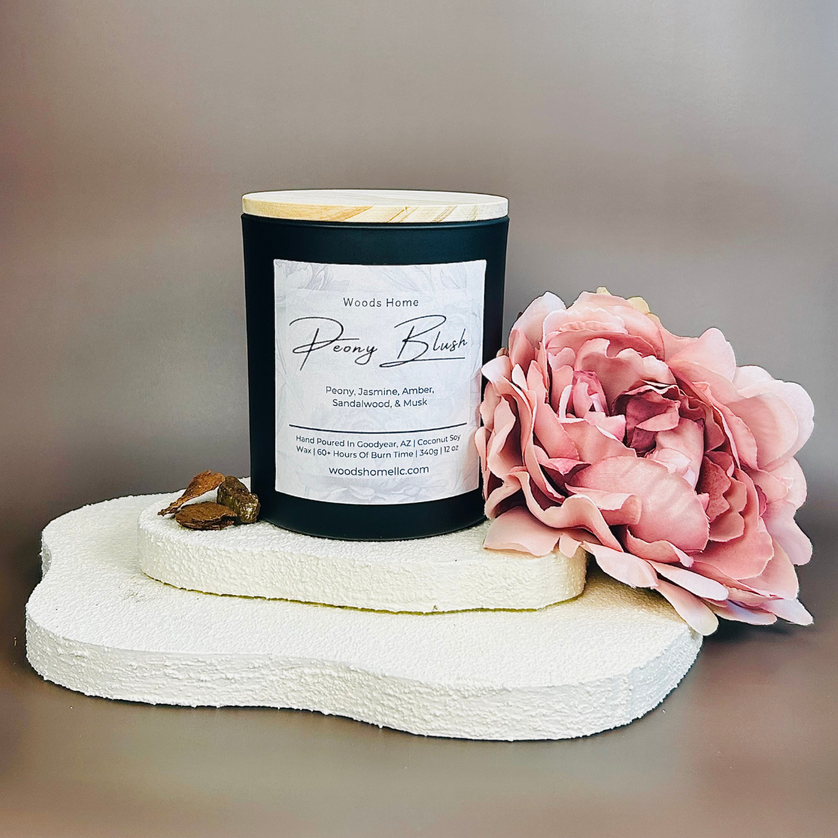 Peony Blush Wooden Wick 12oz