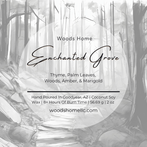 Enchanted Grove Wooden Wick Candle 2oz - Soy Coconut Wax
