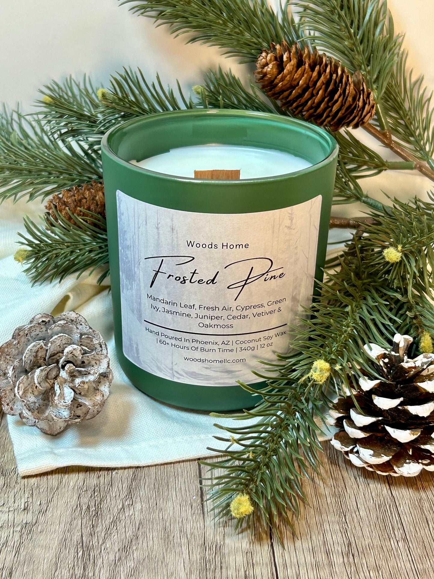 Frosted Pine Wooden Wick 12oz