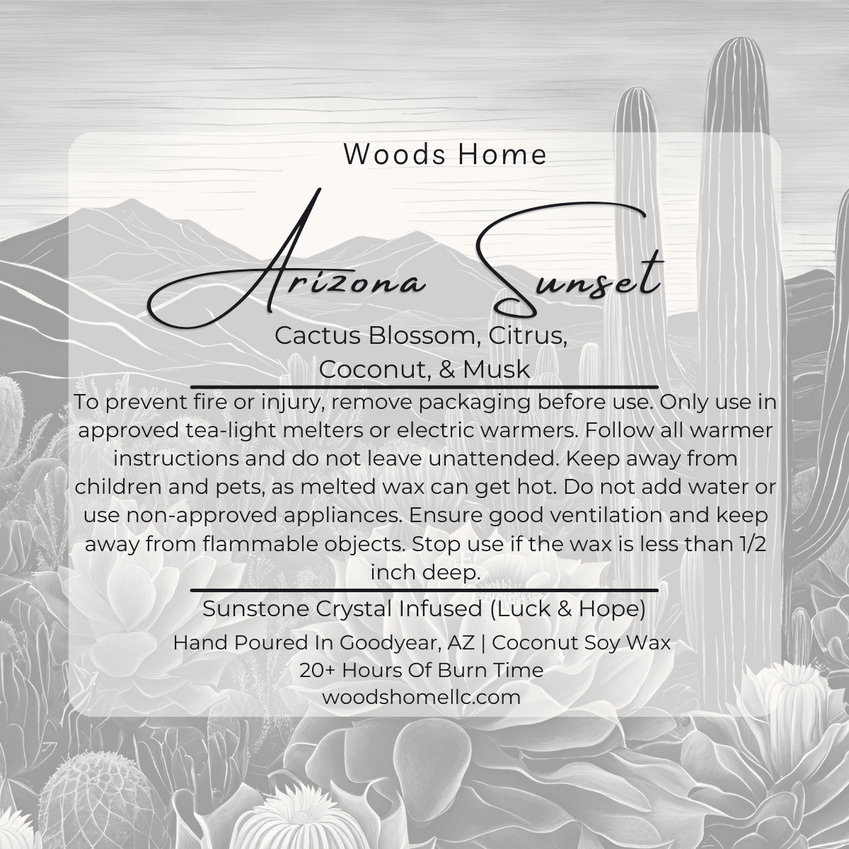 Arizona Sunset Crystal-Infused Wax Melt - Soy Coconut Wax